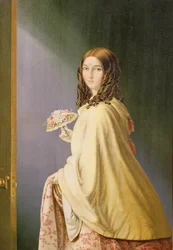 Kvinne med en posy (trykk)